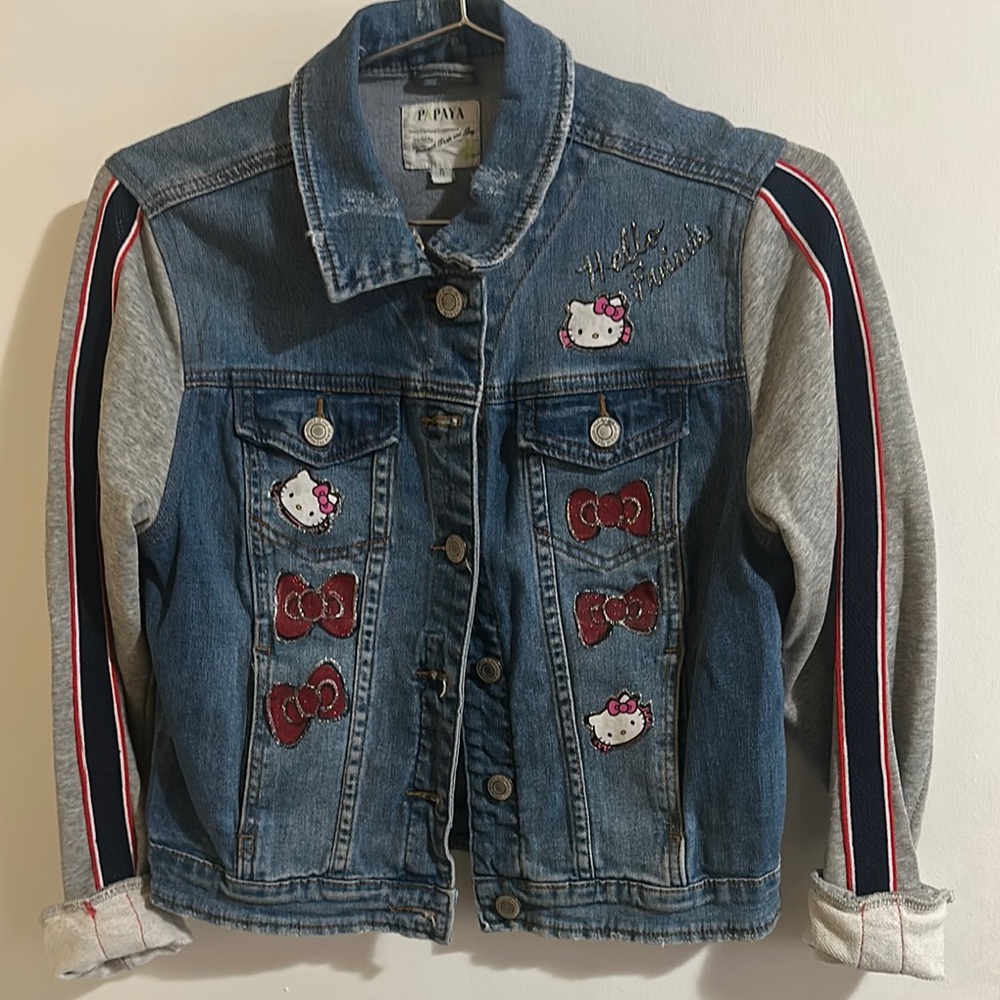 Hello Kitty Blue and Gray Denim Jean Jacket